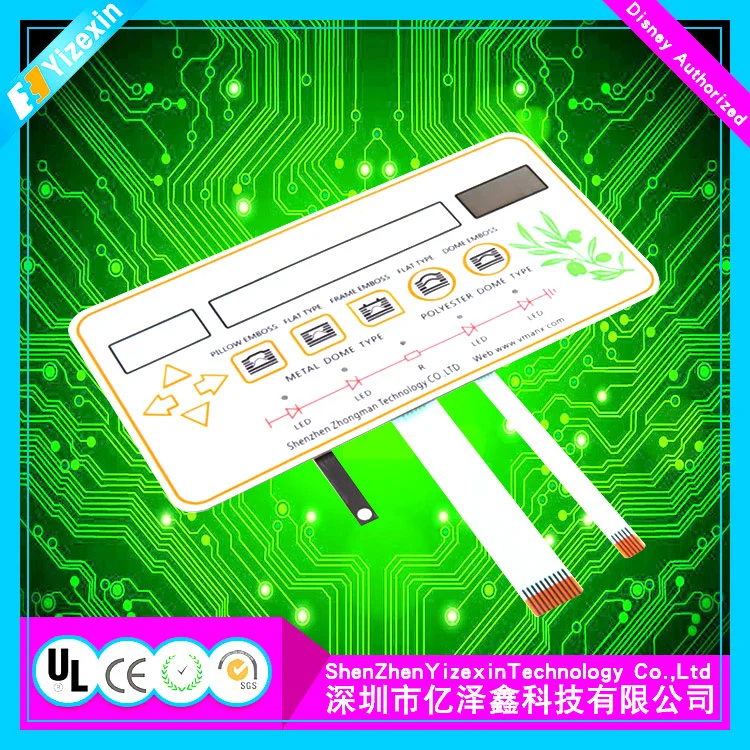 Custom Service Pet Membrane Switch Keyboard for Medical Equipment