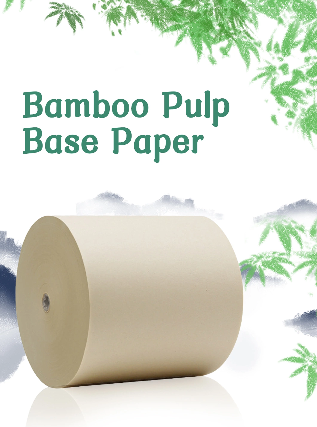 O bambu Material de papel branqueada personalizado / Cruas Jumbo Tecido Rolo de papel higiénico 2 ply