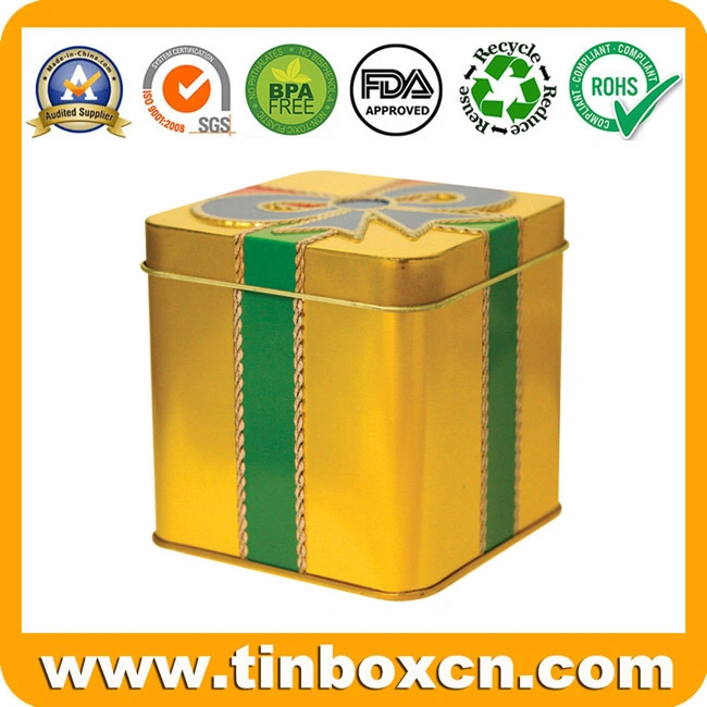 Square Metal Gift Box for Promotion, Gift Tin Box