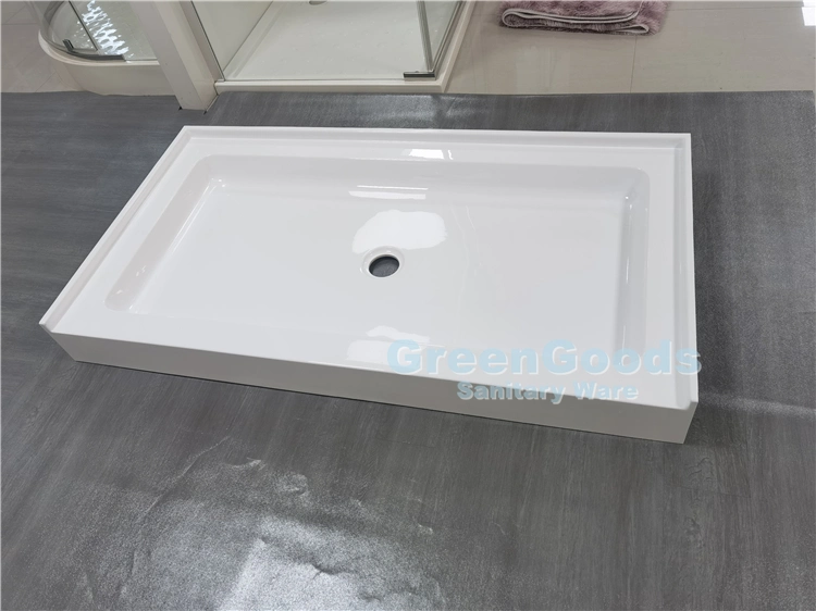 CE USA Standard Durable Non-Slip White Rectangular Shape Shower Tray