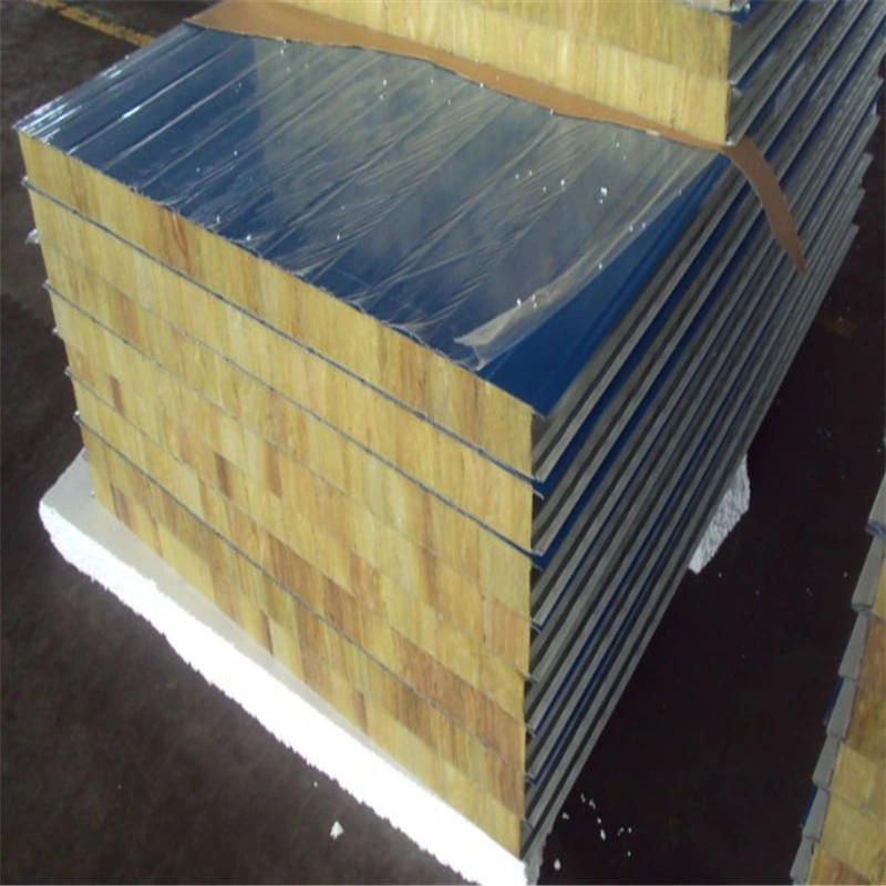 PU Sealinginsulated Fireproof Rockwool Sandwich Panel Building Material