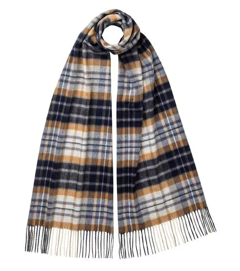 2023 New Arrival Merino Wool Ultrafine Unisex Fringe Tartan Scarf Apparel Accessories