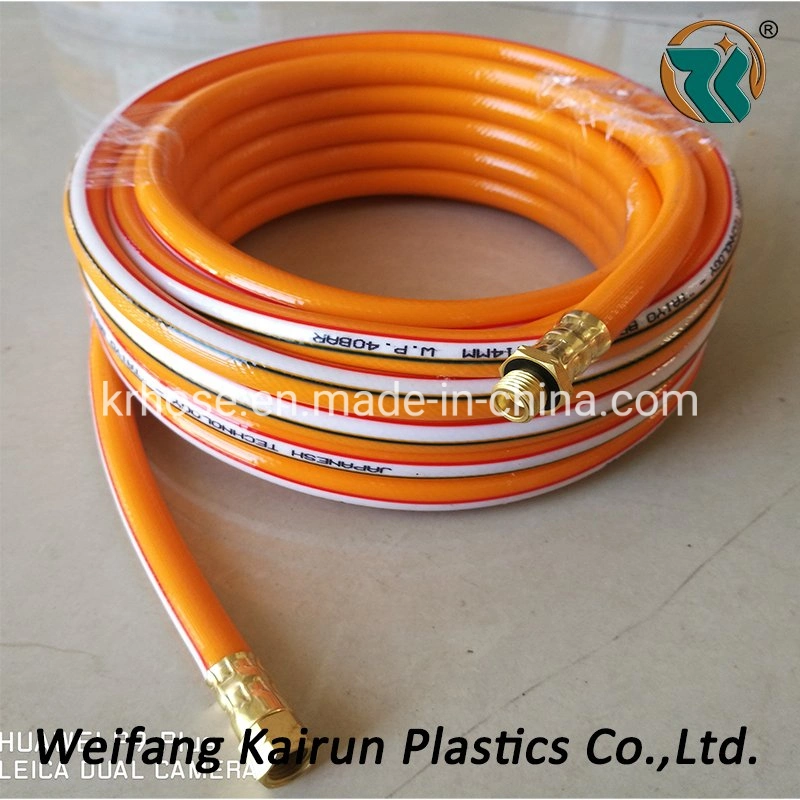 Fiber Braids Reinforced Wp 40bar Small Diameter PVC Spray Hoses with Brass Connector