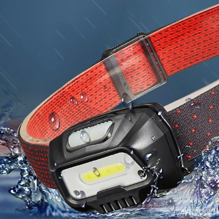 Quality Head Torch Lamp L&aacute; Mpara De Cabeza Red Flashing Waterproof Emergency LED Head Lamp Adjustable Lighting Rotating Sensor COB LED Headlamp