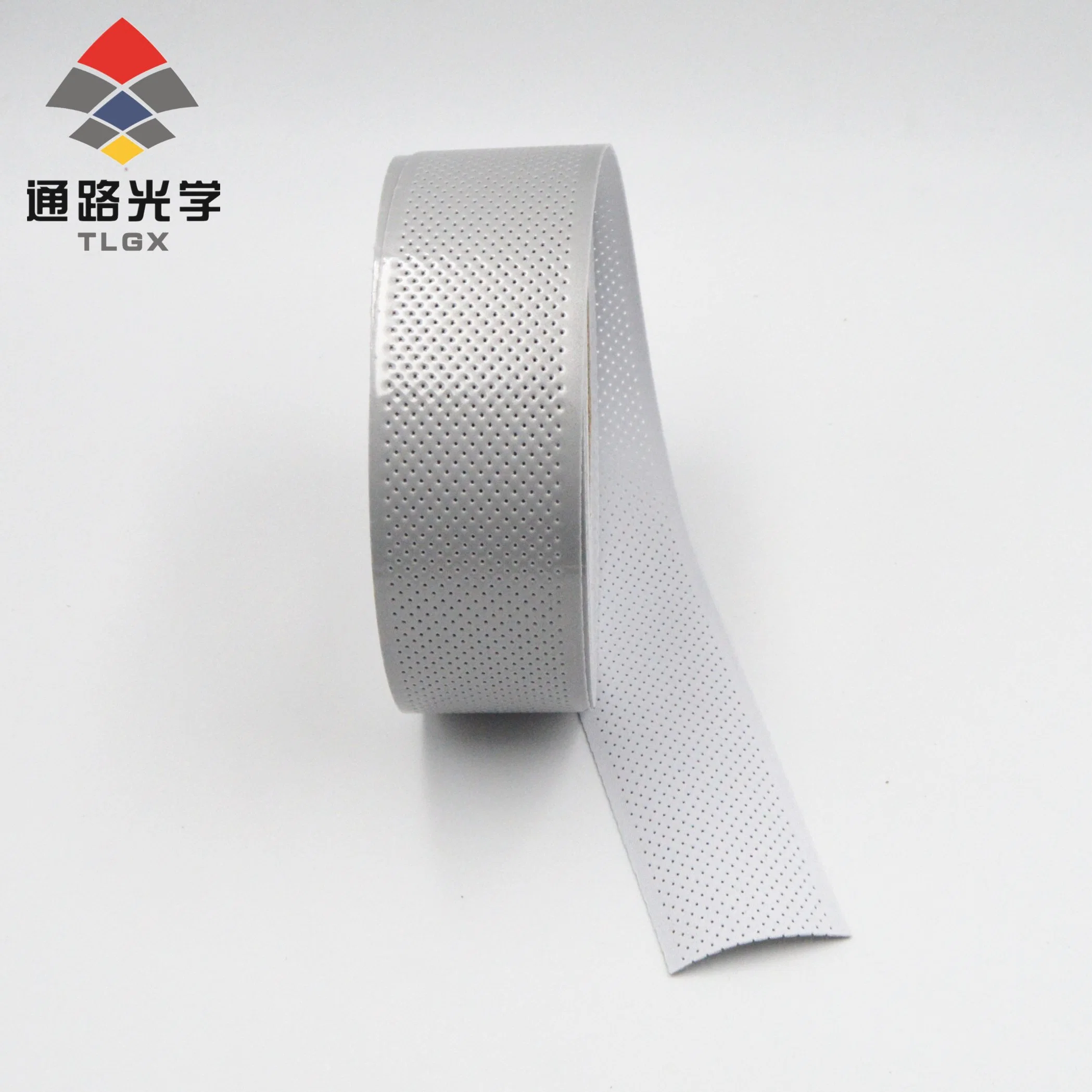 High Visibility Silver Reflective Spandex Fabric with Perforated Pattern Elastic Reflective Tape