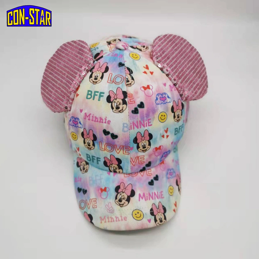 100% хлопчатобумажные твил Kids Minnie Caps с 3D Ears BSCI И Фама-Фабрика