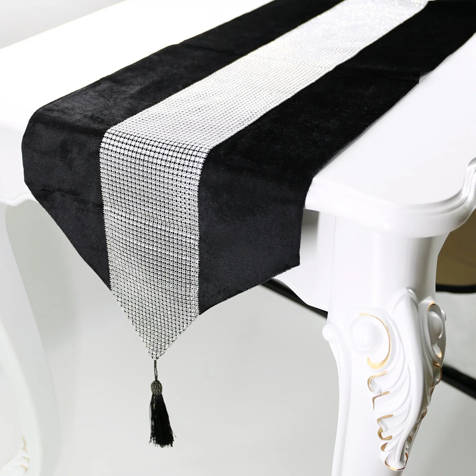 Velvet Table Runner / Placemat Set with Diamonds