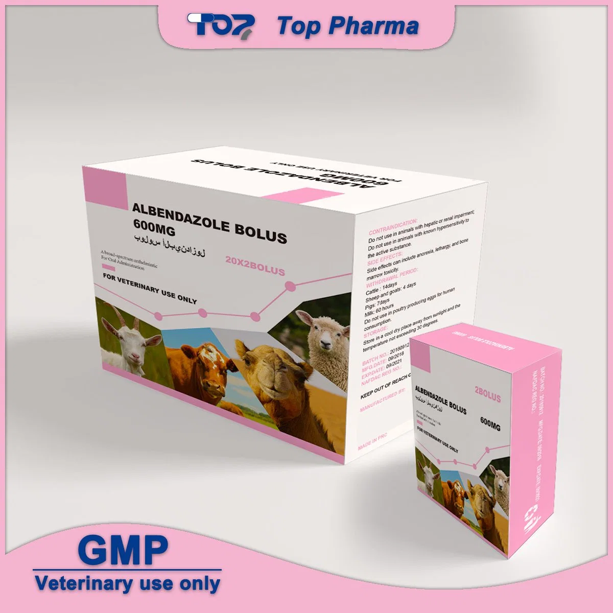 Certificación GMP Albendazole Bolus 600mg Veterinary Drug