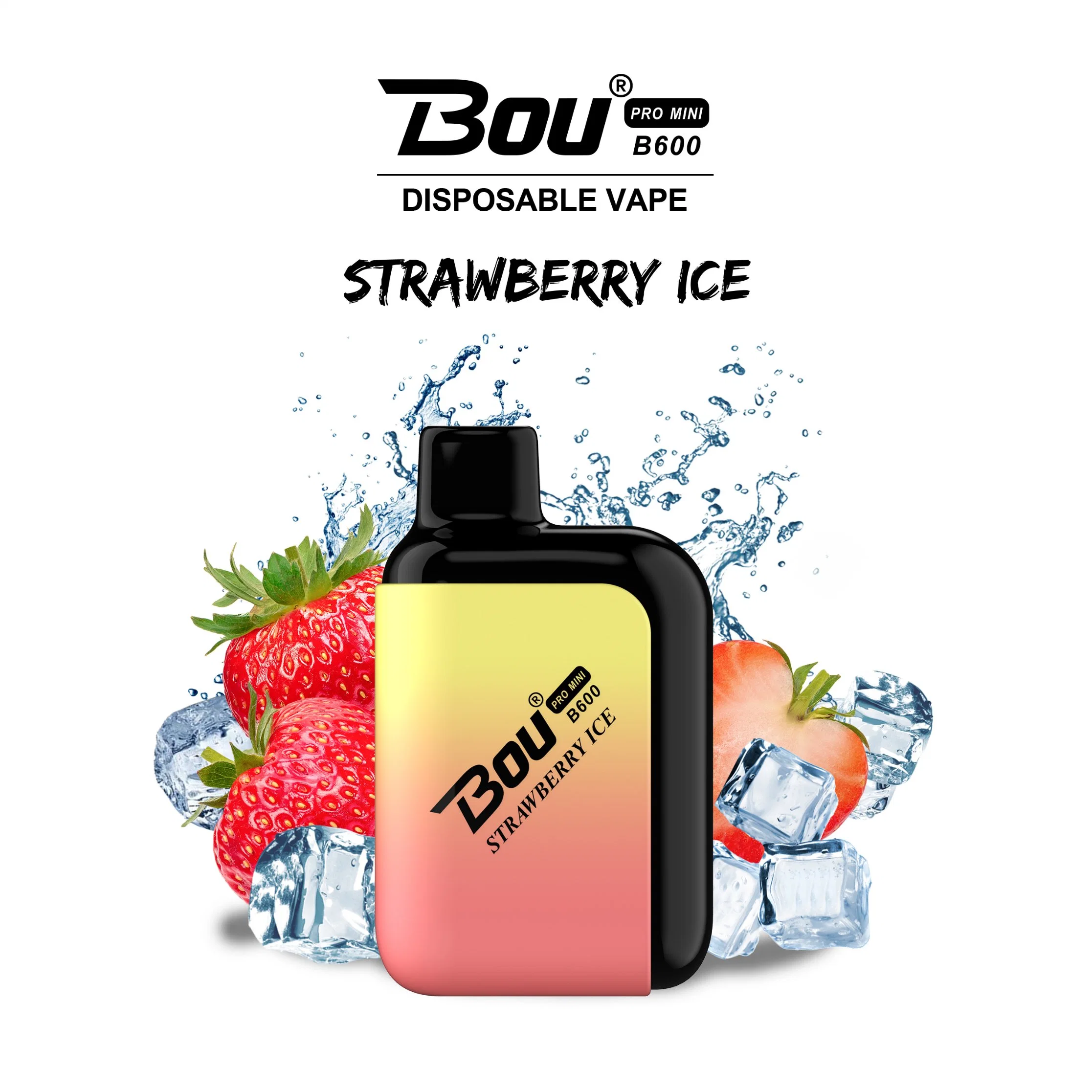 Bou PRO Mini 600 Puffs Strawberry Ice cigarette électronique Vape Petite antenne et petit Atomizer