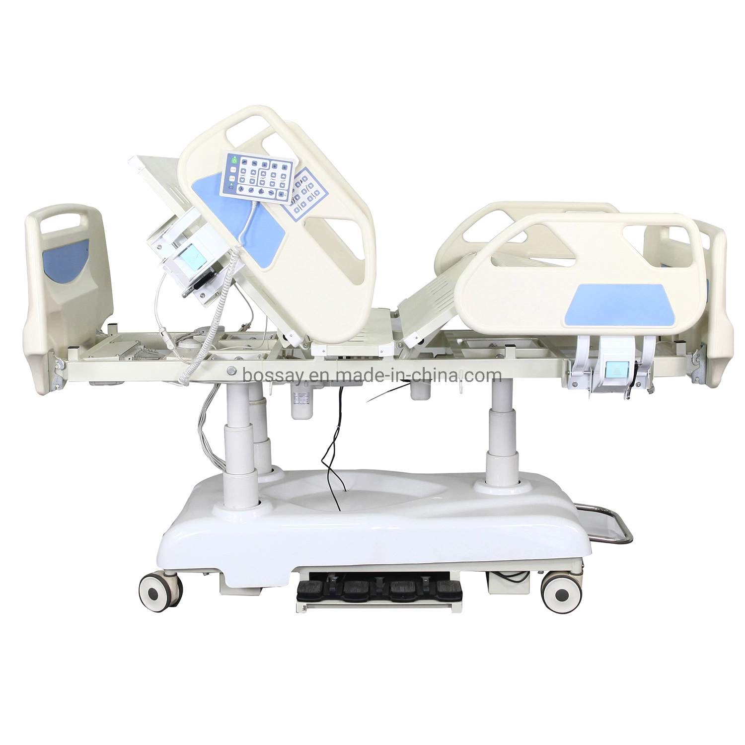Plegado multifunción Muebles médicos eléctrico ajustable de Enfermería de la ICU cama de hospital