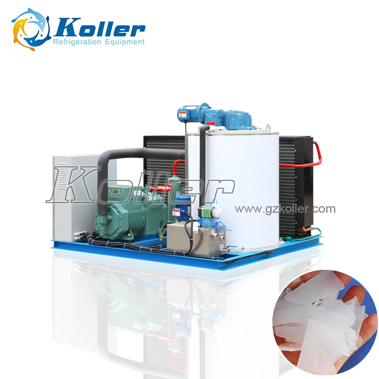 China Koller Salt Water Flake Ice Maker Machine with PLC Controller for Fishing Boat