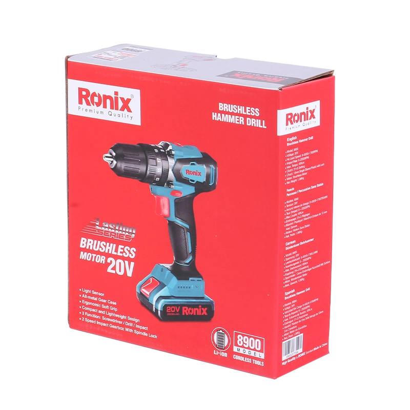 Marteau rotatif Ronix 8900 Exercices d'alimentation pour le travail du bois d'outils Outils d'alimentation portable haute qualité d'un marteau sans balai de perceuse électrique