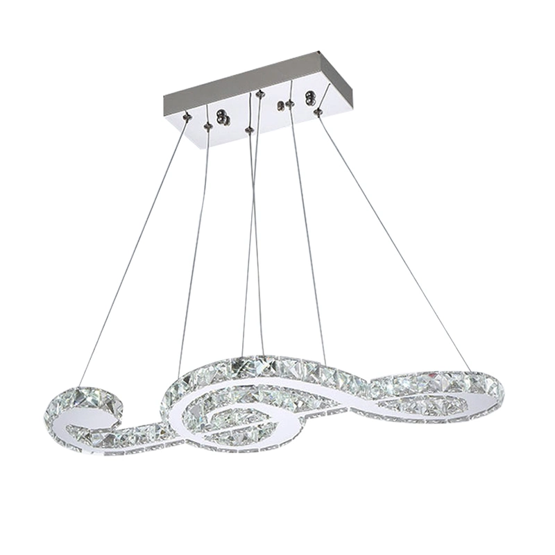 Candeeiro de cristal suspenso de luxo moderno com candeeiro de cristal e candeeiro Silver Gold Home Decoração