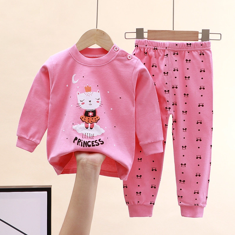 Otoño bebé niños Print largo manga larga Pullover pantalones conjunto