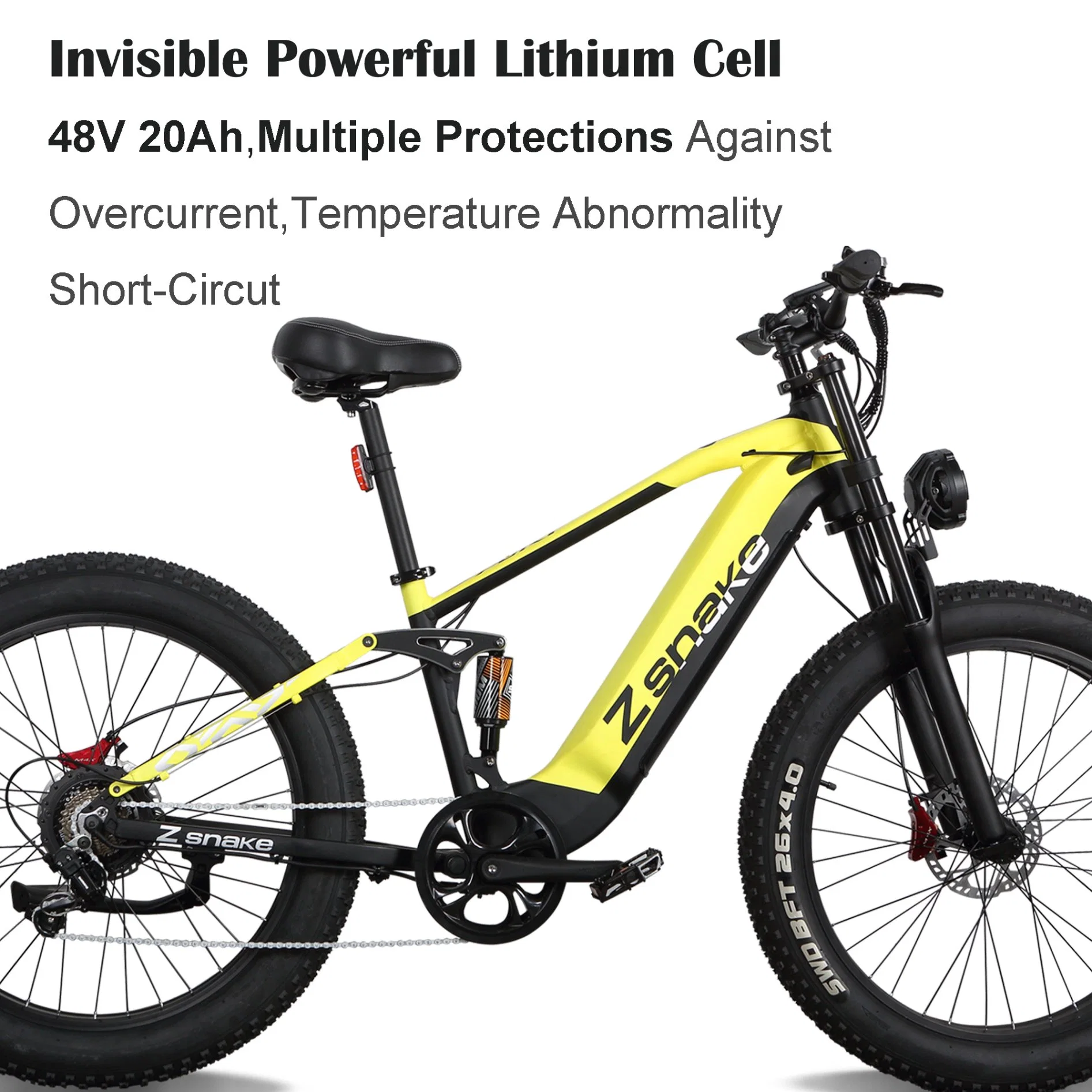 Zsnake Rendimiento de alta calidad/alto costo 750W bicicleta eléctrica adultos 30 mph aluminio Bicicleta de Montaña Eléctrica de aleación 48V 20A