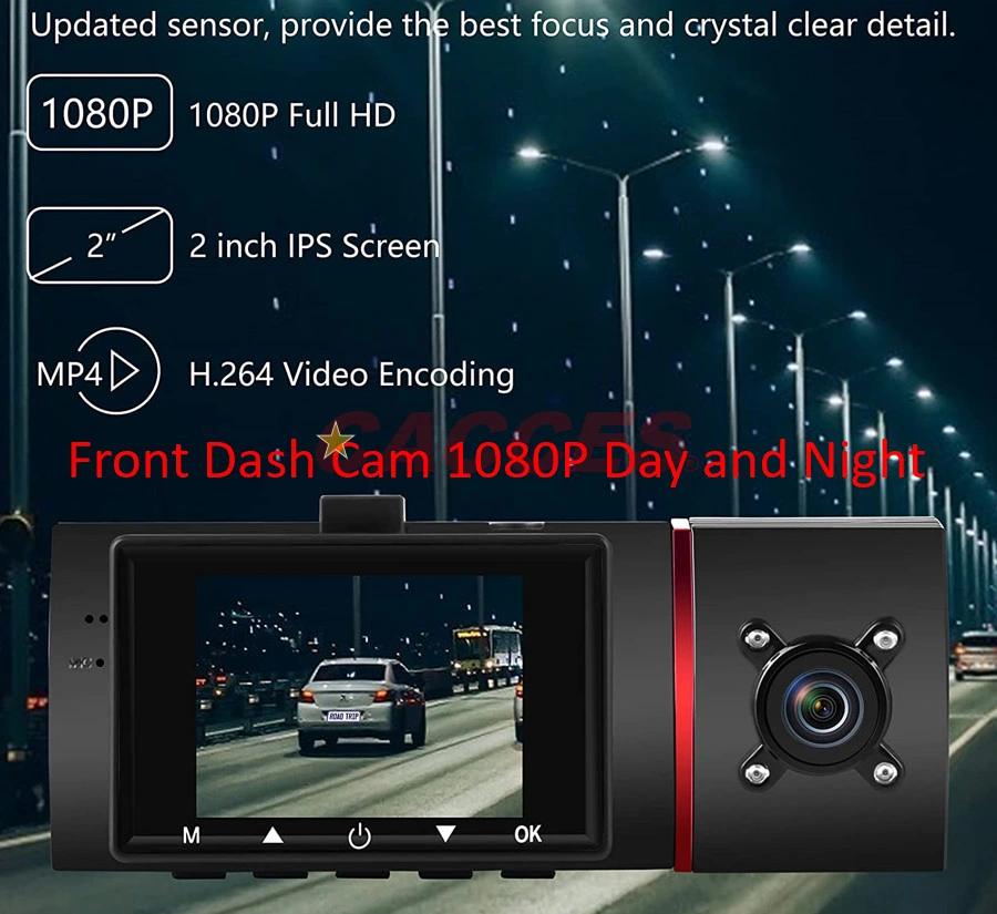 Двойной 1080P Dash Cam, тройной передней части задней части салона автомобиля камера,петлю панели камеры с помощью инфракрасного ночного видения,24Hr обнаружение движения в режиме парковки,G датчик аварии запись