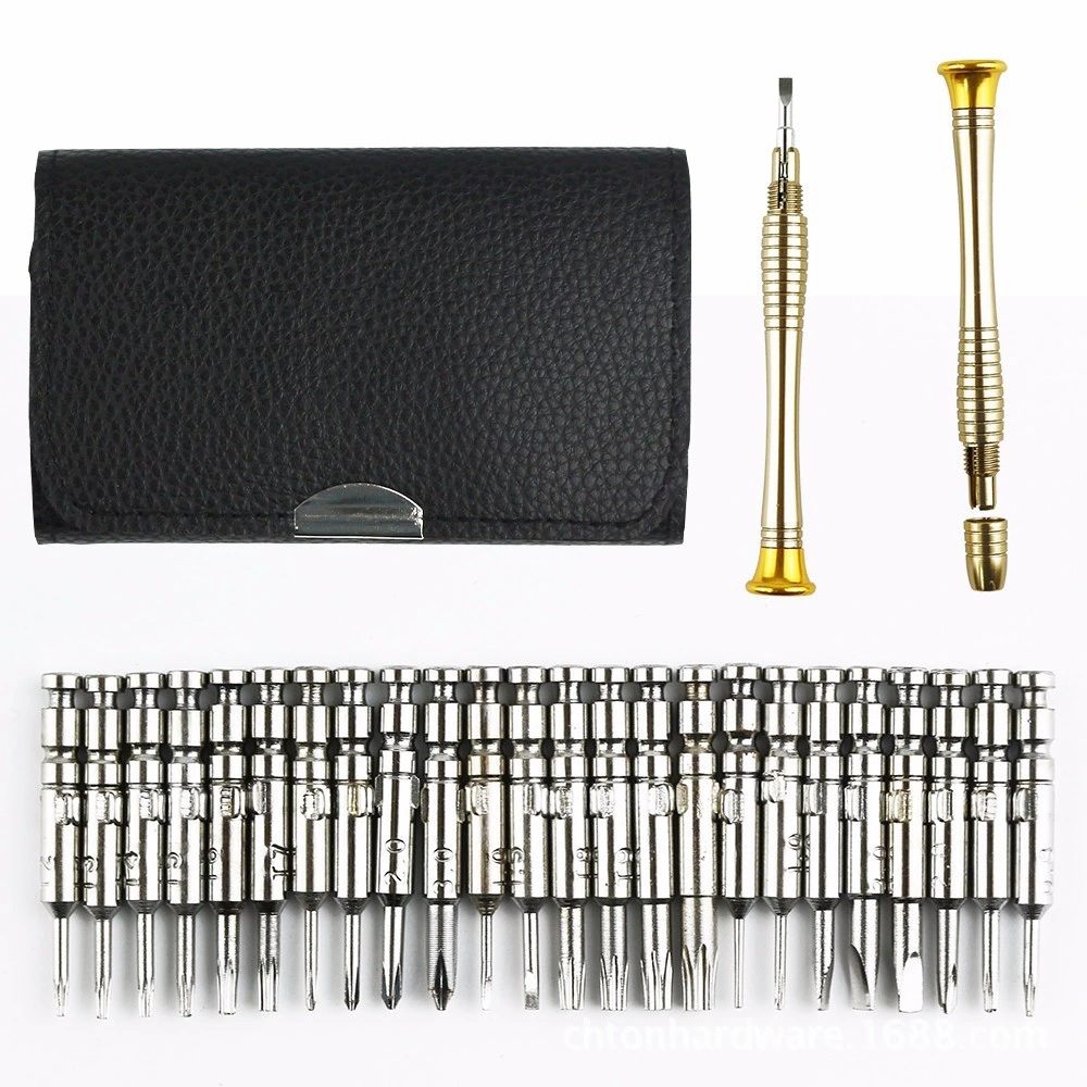 Leather Case 25 in 1 Torx Screwdriver Set Mobile Phone Repair Tool Kit Multitool Hand Tools for iPhone Watch Tablet PC