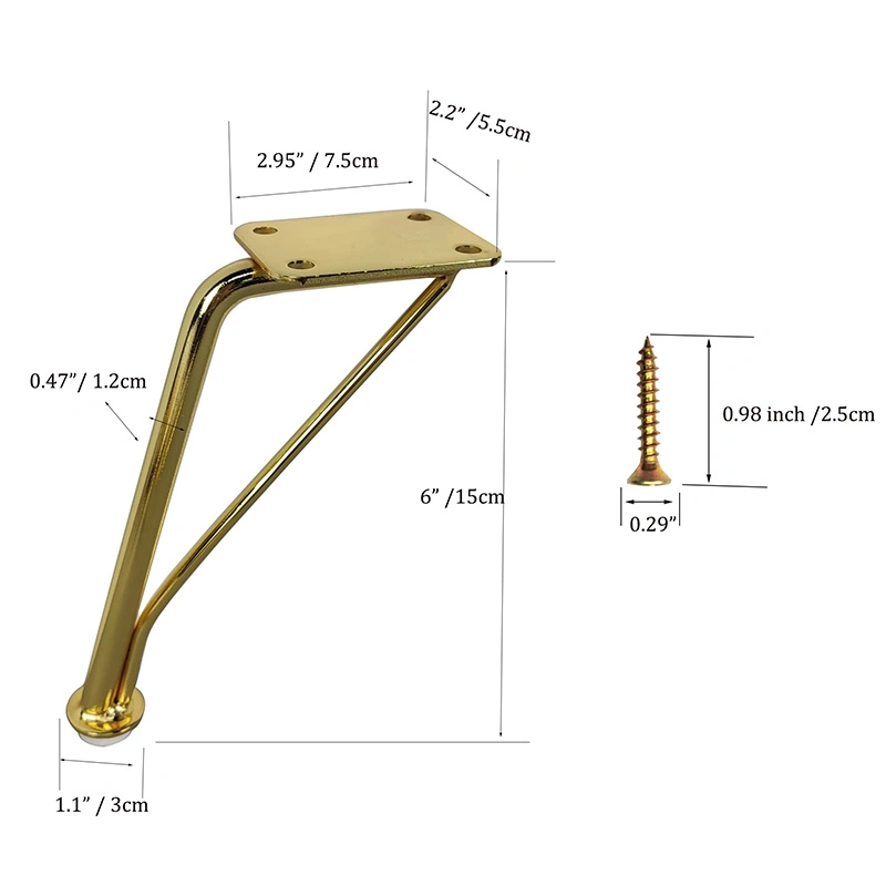 Ferragens personalizadas móveis metálicos Jantar pernas da mesa Sofá pernas