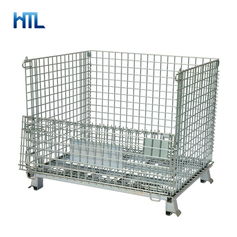 Welded Galvanized Collapsible Stackable Storage Heavy Duty Portable Shipping Steel Wire Mesh Cage Containers