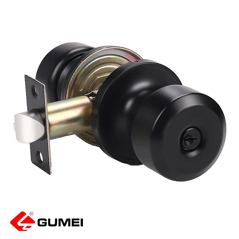 Matt Black Entry Exterior Knob Lock for Door with Key