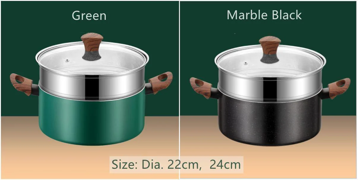 Stainless Steel Pot Set Green Color Kitchenware Set Milk Pot Soup Pot Cooking Pot