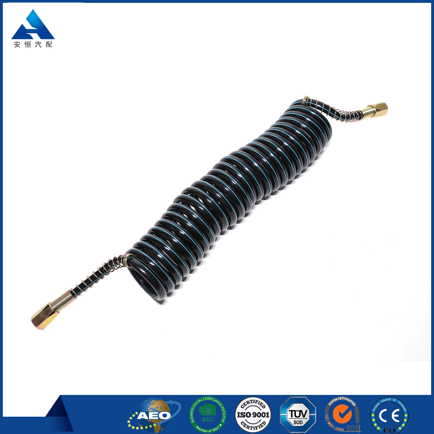 China Hochdruck PU / PA Flexible Spiral Air Brake Spulenschlauch Zum Verkauf