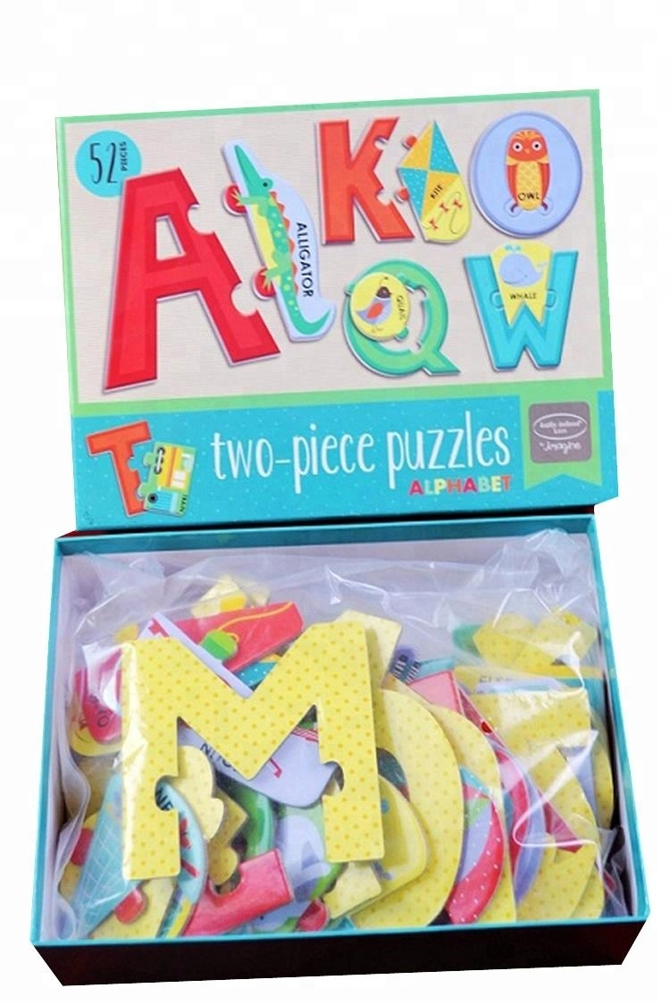 Qualidade superior de 2 Peças Carta Puzzle Puzzle de aprendizagem para crianças Kids