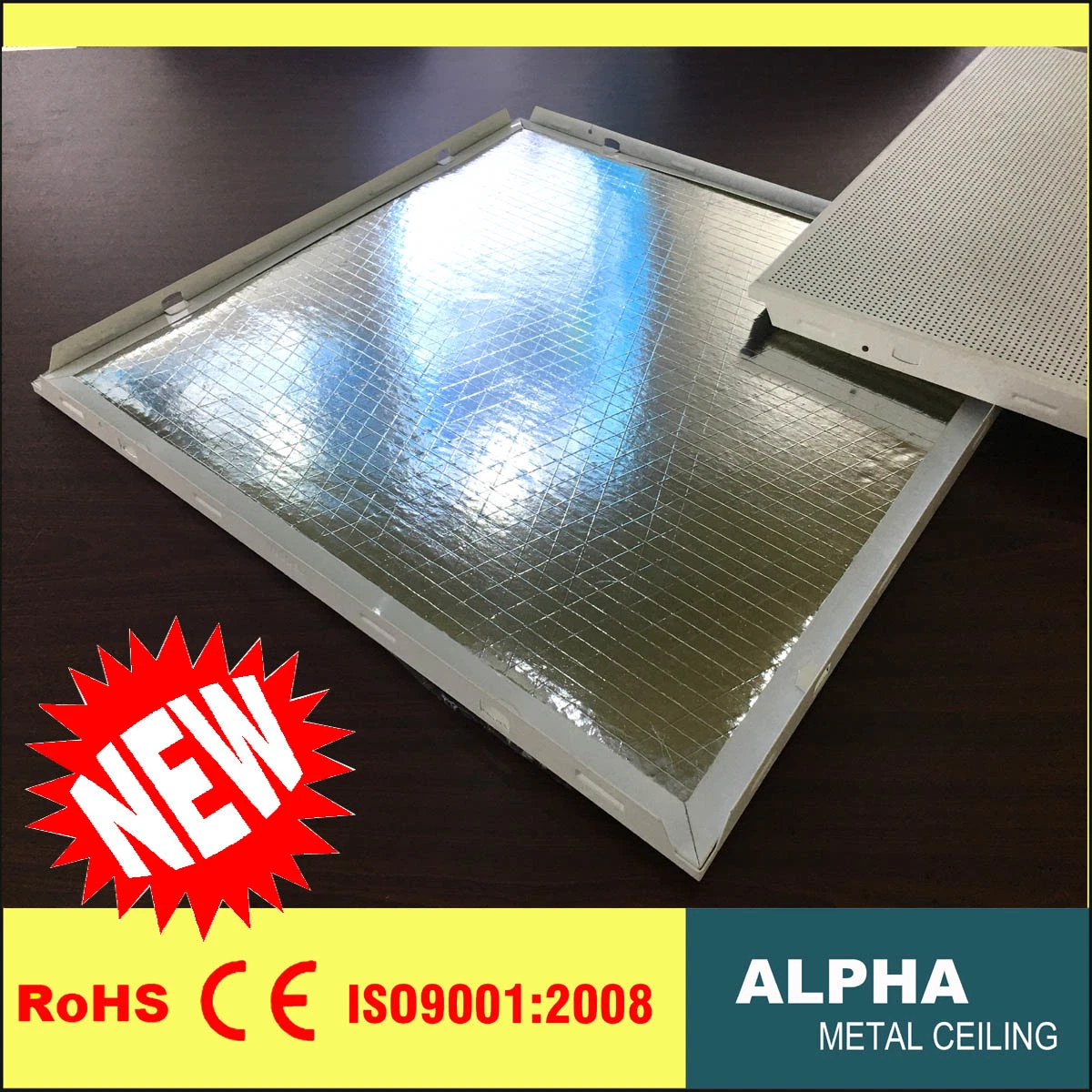 Metal Suspended False Tile Glass Fiber Wool Aluminum Composite Ceiling