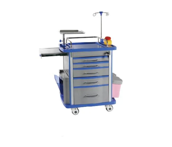 Emergency Trolley Medical Plastic Emergency Cart New Products Hospital Trolley Function