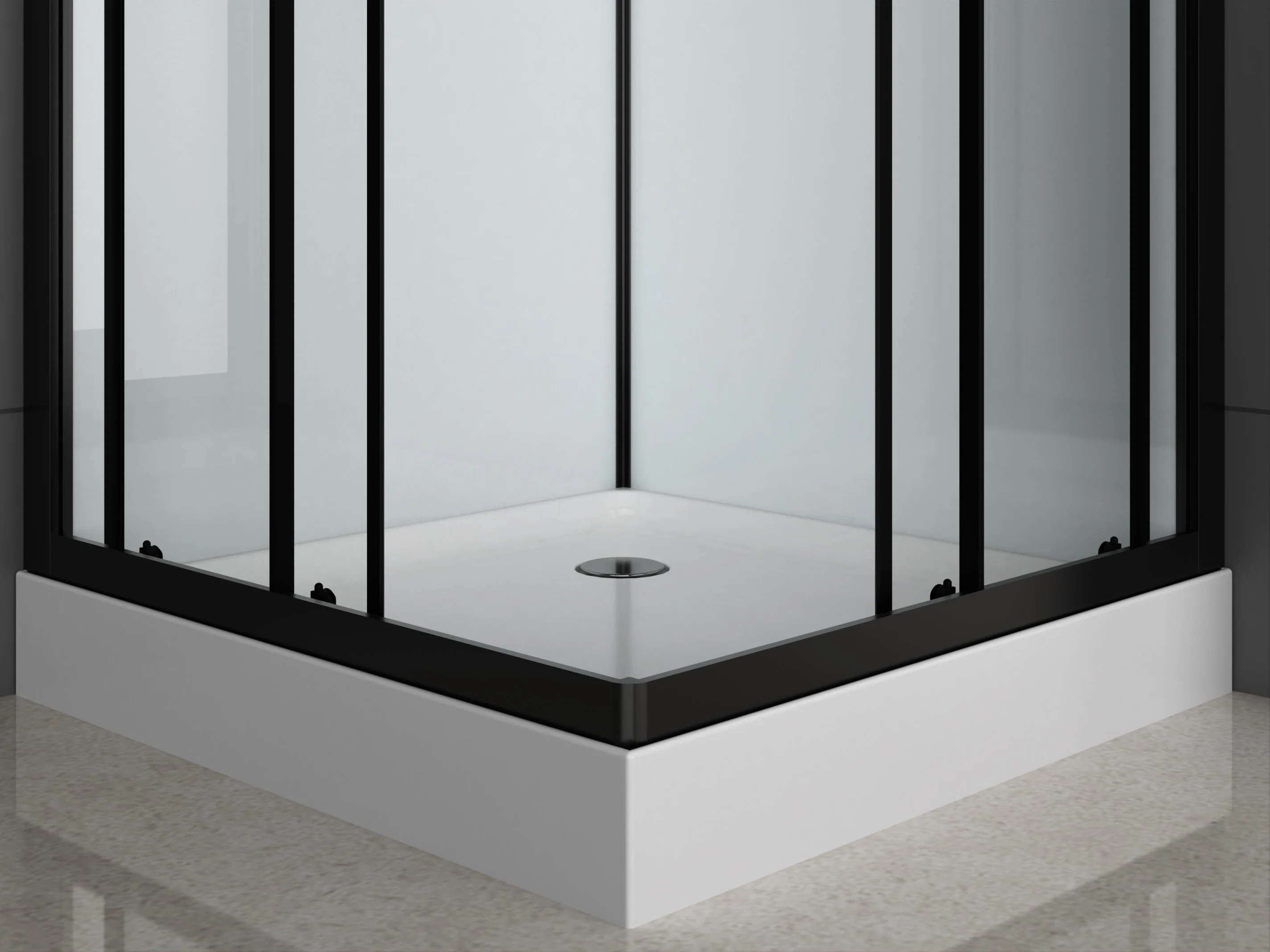 Simple Bathroom Shower Enclosure Tempered Glass Shower Cabin