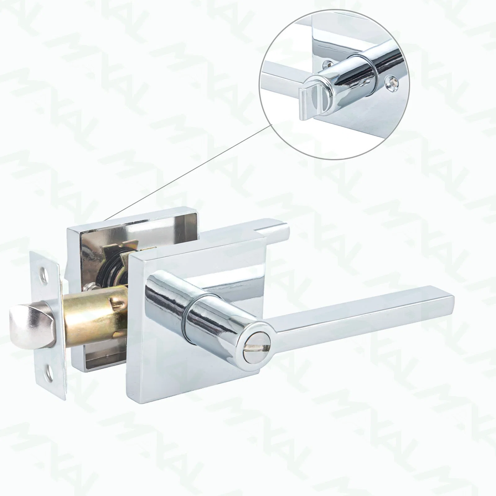 Mango plateado Handleset Heavy Duty de la puerta de privacidad Cerradura de la palanca de bloqueo de la puerta del baño