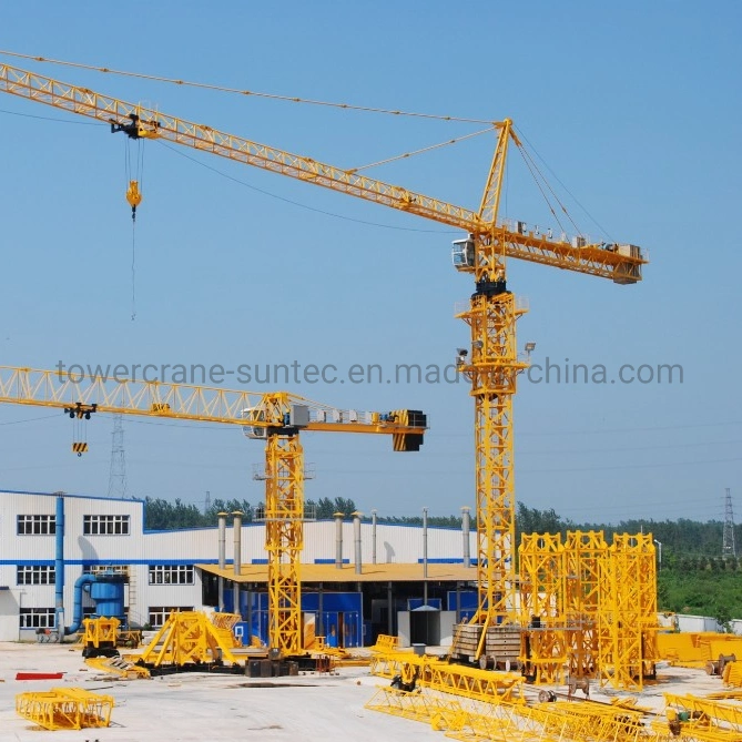 Chinese Tower Crane Manufacturer Suntec Construction Tower Crane with Jib Length of 60 Meters 8 Tons Qtz80