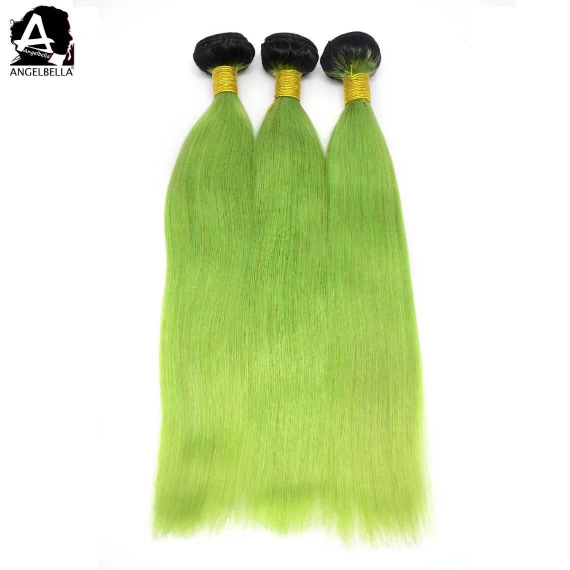 Angelbella Hotsales Human Hair Weft Pink/Green/Purple Chinese Remy Hair Weave