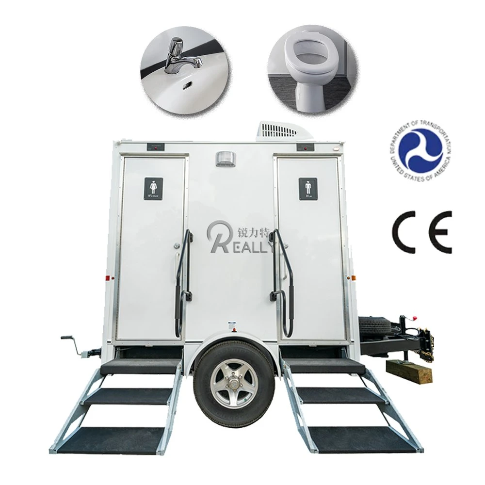 Public Toilet Trailer Mobile Outdoor Portable Toilet Shower Room Mobile Showers Cabin with Bathroom Restroom