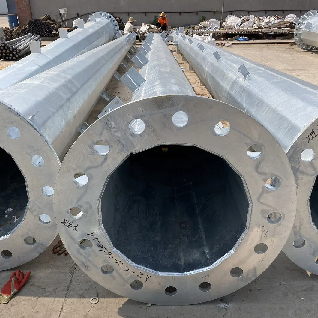 Electrical Transmission Line Hot Dipped Galvanized Steel Poles