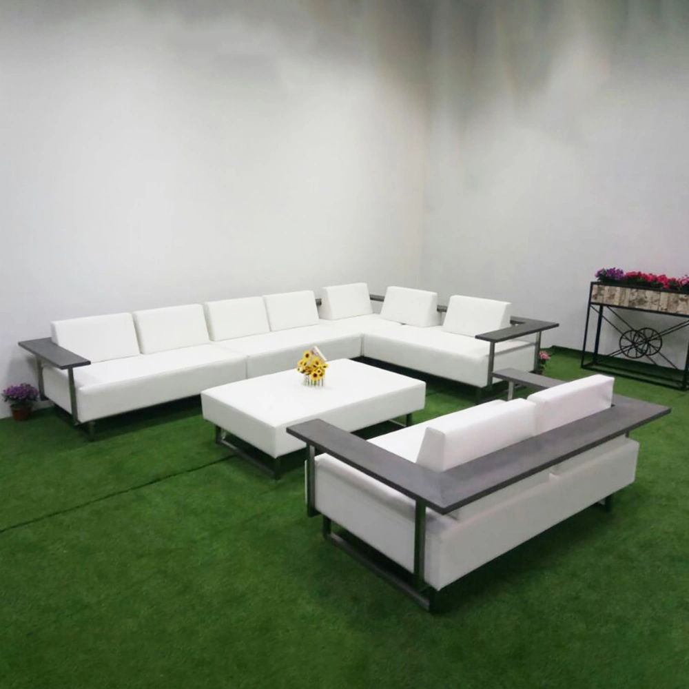 Nuevo Diseño de Muebles de Salón jardín al aire libre combinación de aluminio esquina sofá de Ocio