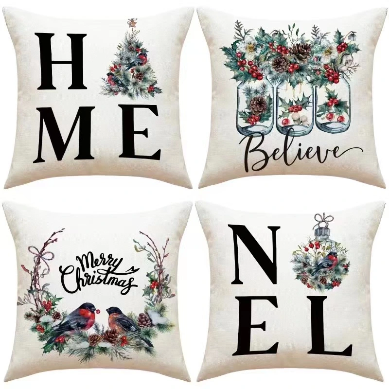 Winter Holiday Farmhouse Decorations Cushion Cover