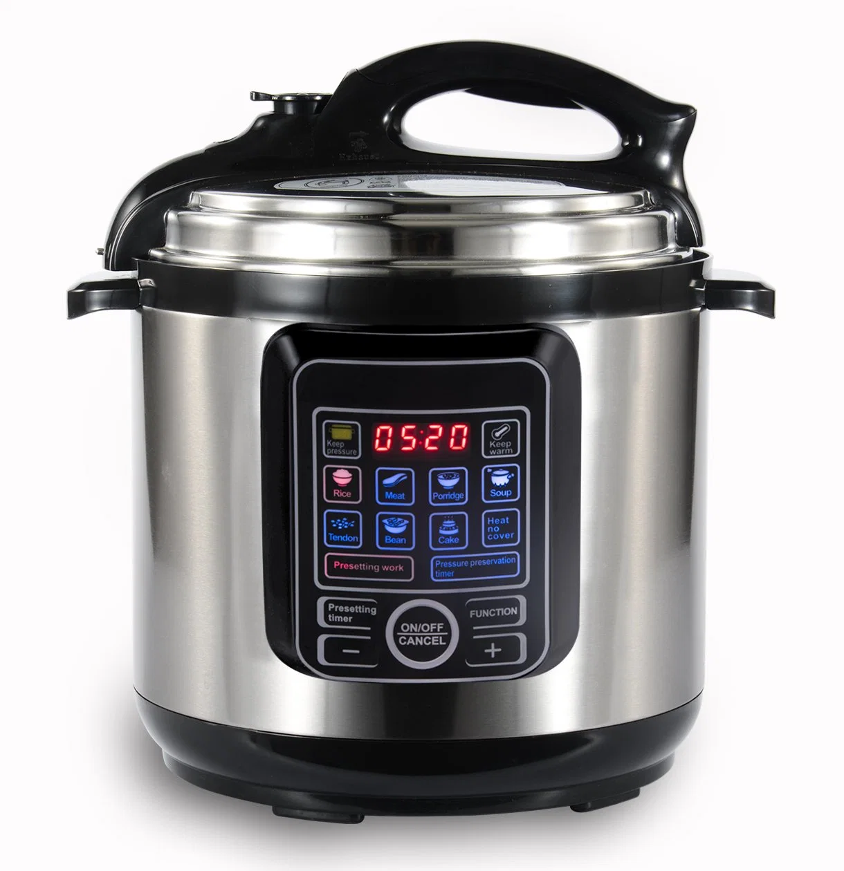 Multifunctional 6L Food Steamer Pressure Cooker Rice Cooker Electric Programmable Pot with Non-Stick Bowl