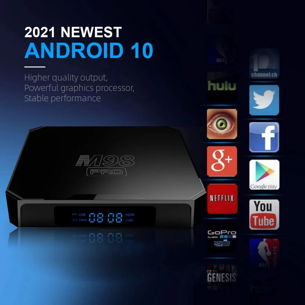 2023 Fabrik Preis Allwinner H313 ATV Android TV Box mit 2,4G/5,8g Dual WiFi Voice Remote M98 pro IPTV Smart TV Feld