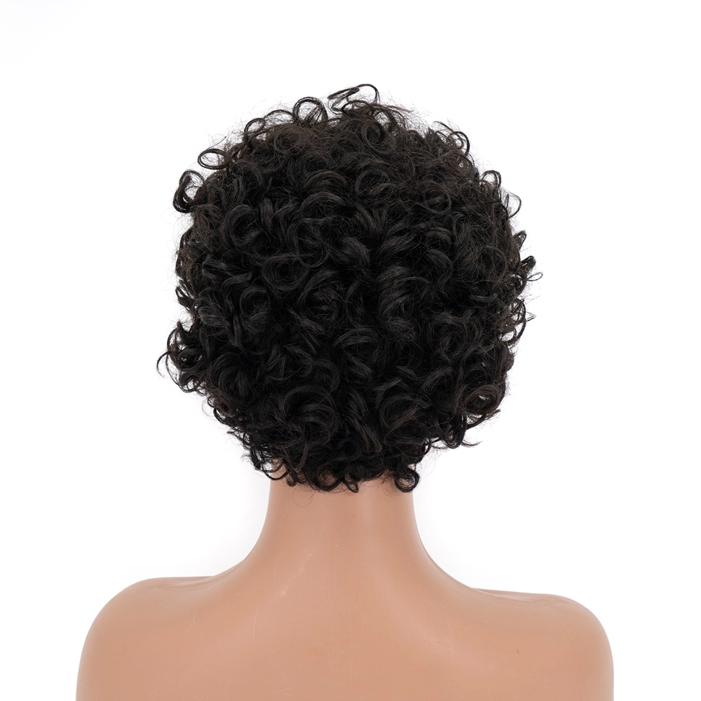 Kbeth Afro Kinky Curly Wigs für Mädchen 2021 Fashion Short Maschine hergestellt bereit zu versenden sehr günstige Fabrik Großhandelspreis Benutzerdefinierte Remy Damen Perücke für Schönheit