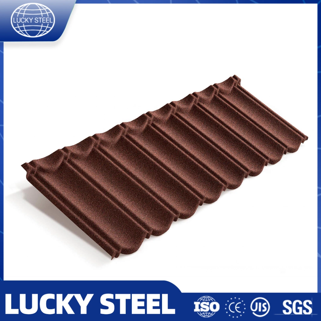 Dark Rose Bond Stone Coated Metal Roof Tile Roofing Sheet