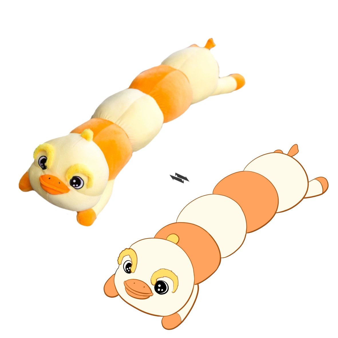 Мягкие белые и оранжевые подушечки мягкие игрушки с отворотом Подушки для тела животных