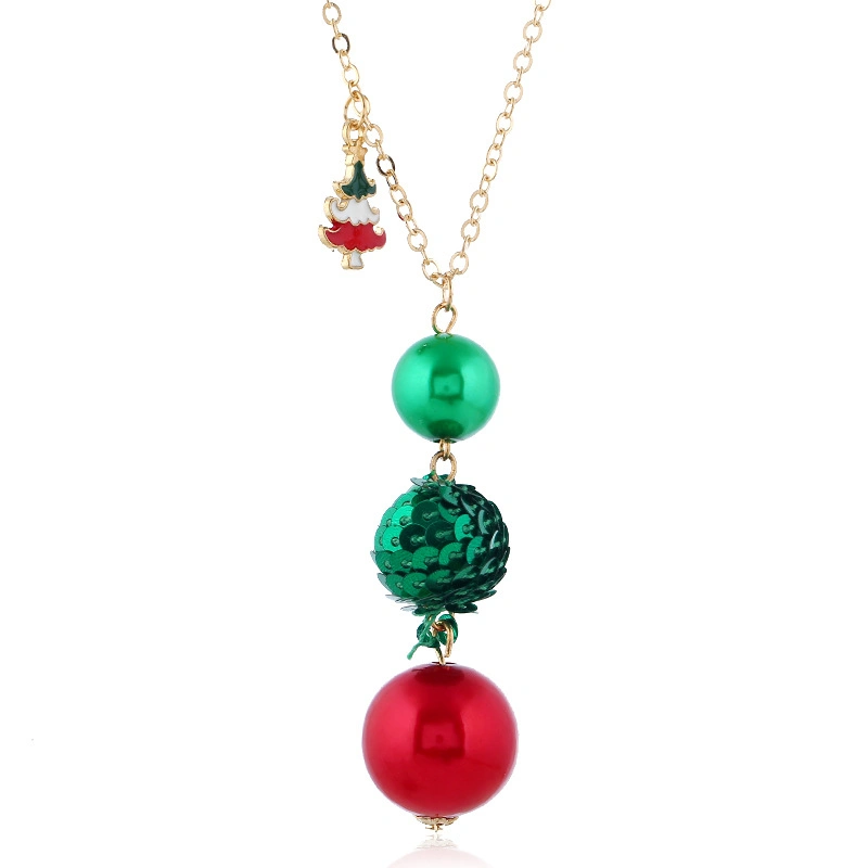 New Creative Christmas Drip Christmas Tree Necklace Earrings Pendant Jewelry Christmas Jewelry Set