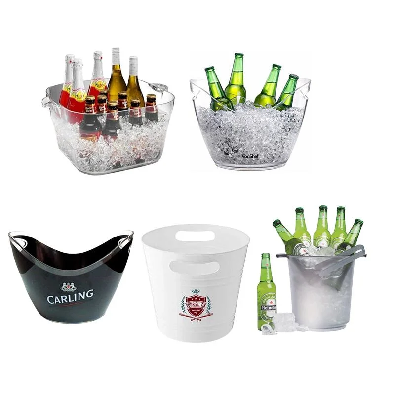 Bouteille de Vin Bière le godet en plastique du refroidisseur de boissons 5L 8L 12L 15L Seau à glace avec logo personnalisé pour la promotion