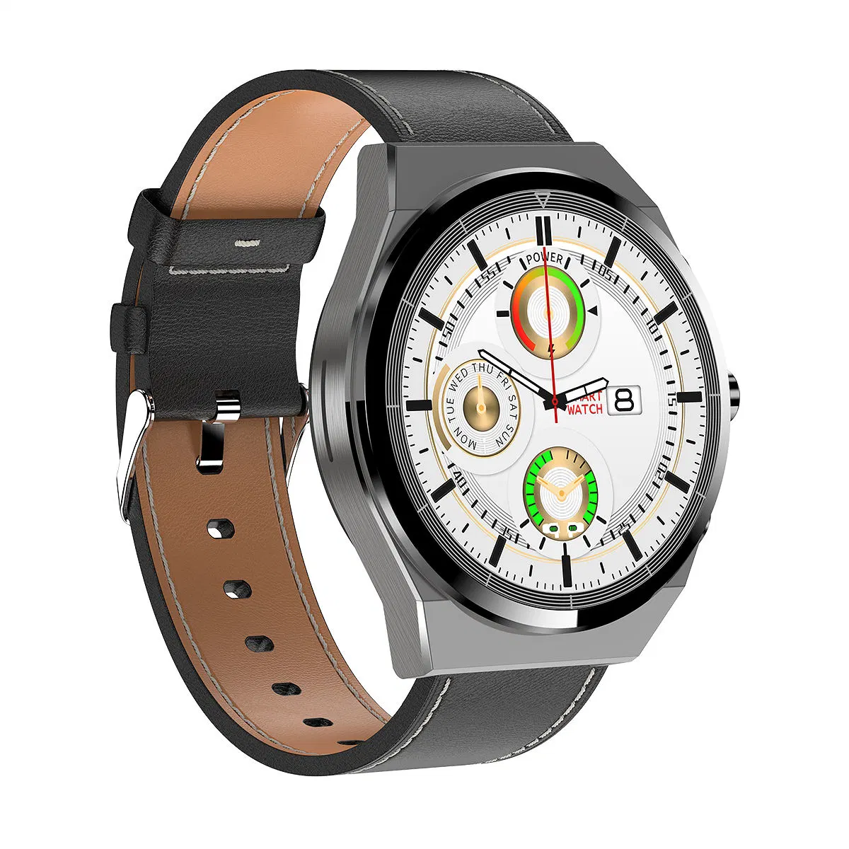 2023 Leather Headset Bracelet 2-in-1 Heart Rate Detection Call Smartwatch