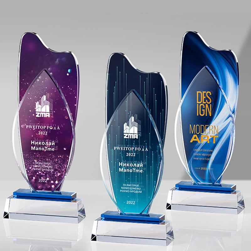 Free Mold Sports Award Excellent Staff Award Honorable Mention Cutting and Carving Crystal Trophy Custom