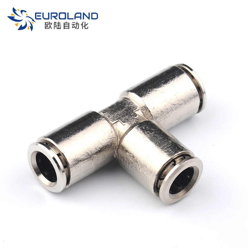 High quality/High cost performance  Tee Type Pneumatic Metal Fittings Brass 3 Way Copper Elbow Fitting