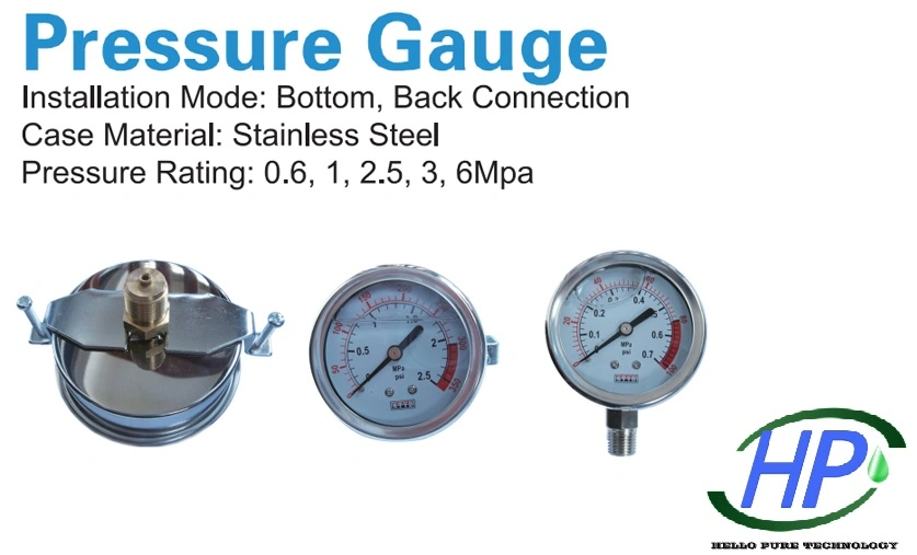 Panel Type Pressure Meter for Industrial RO Water Treatment