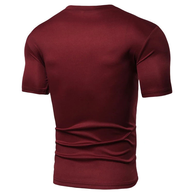 Factory Custom -Made Men&prime; S Casual T -Shirt Sports Fitness Tight V -Neck Short T High -Quality Comfortable Male Short Sleeves