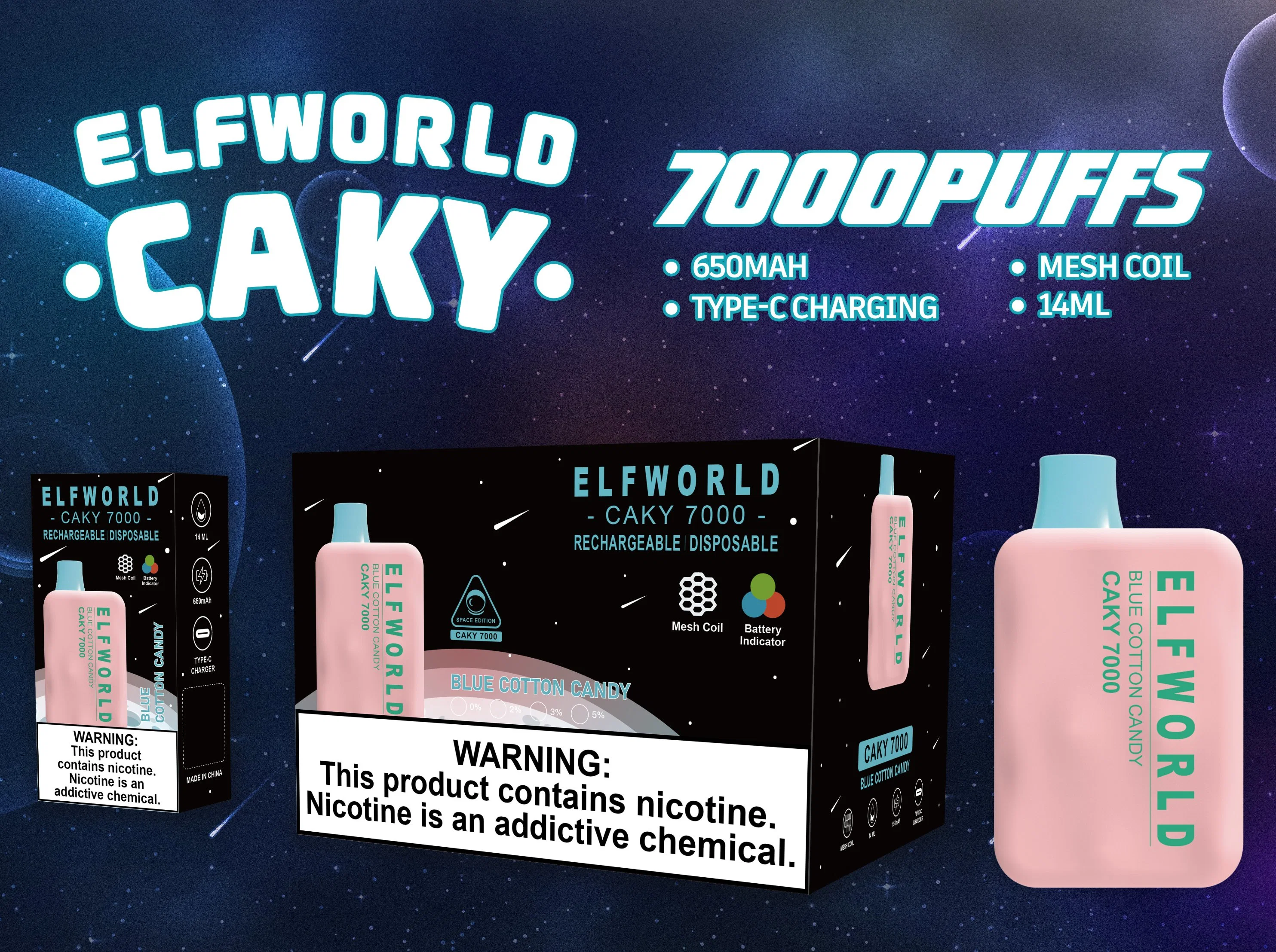 Elfworld Caky 7000 Desechable Entrega Rápida Venta Caliente en Estados Unidos